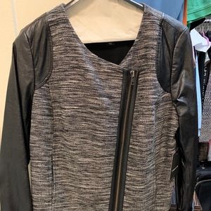 Black and White faux leather jacket